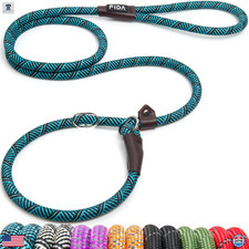 Fida 6ft 1/2" Heavy-Duty Reflective Slip Lead Dog Leash No-Pull Blue