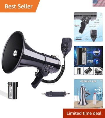 50 Watt Professional Bluetooth Megaphone Bullhorn Speaker with Rechargeable B...