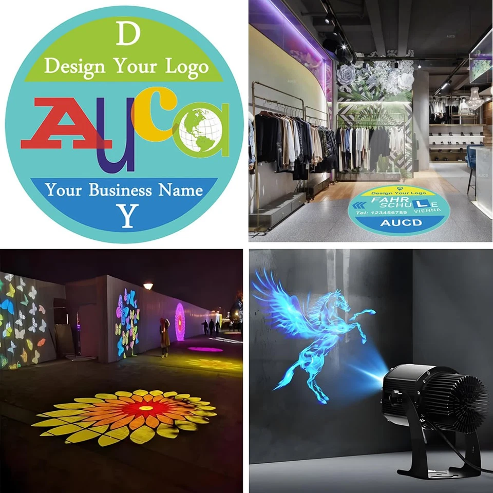 Remote Rotate Custom Gobo 30W LED Waterproof Logo AD Projector Advertising Light - Image 2 of 4