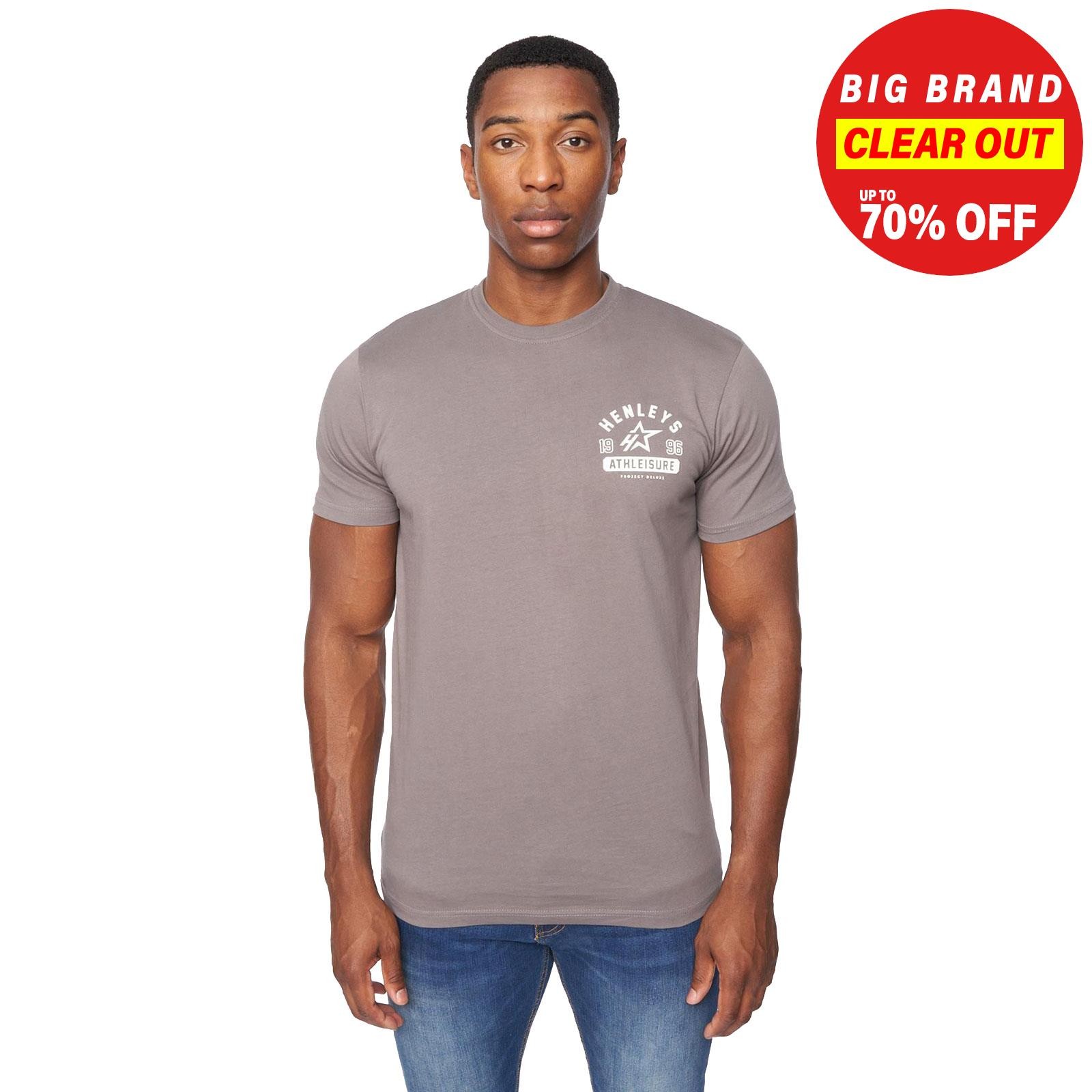 Henleys Upton Casual Comfort Designer Everyday T-Shirt Mens Dark Grey
