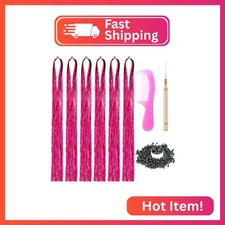 43 Inch Hair Tinsel Kit with Tools 6 Packs 1200 Strands Tinsel Hair Extensions f