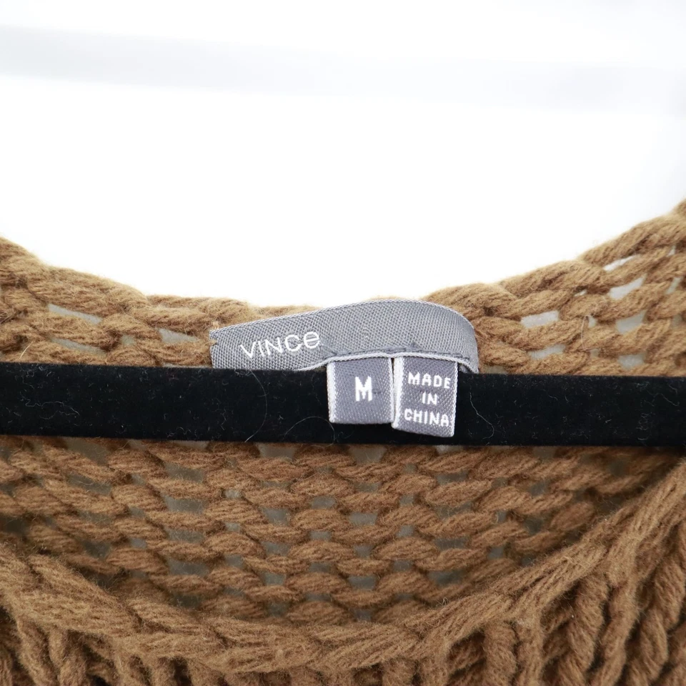 Suéter de punto grueso de lana Vince para mujer M bronceado capas Lagenlook cápsula informal Foto 4 de 4