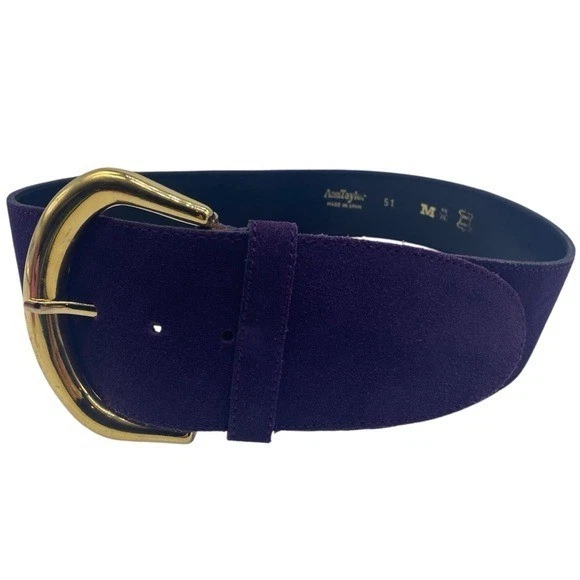 Cinturón Mujer Ann Taylor Púrpura Gamuza Cuero Mediano Gamuza Cuero España Chic Foto 2 de 4