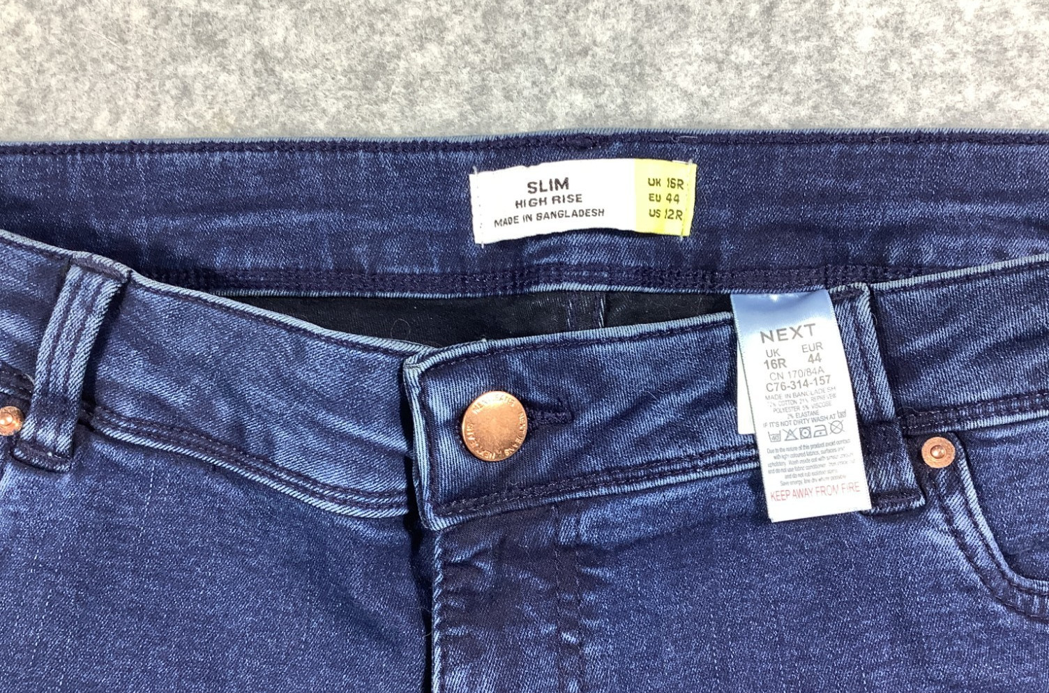 Next Slim And Shape High Rise Women's Dark Blue Jeans 16r 050x image 2