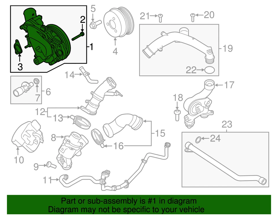 Bomba de agua original Land Rover Range Rover RR Sport Velar Defender Discovery 4 y 5 Foto 4 de 4