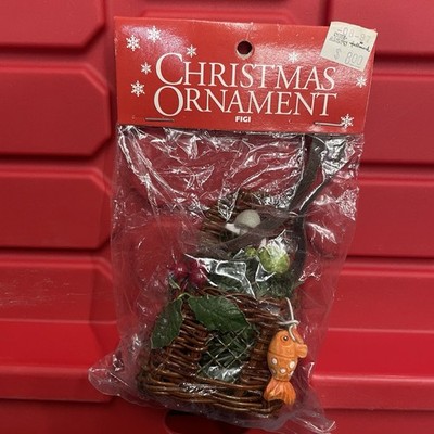 Figi Graphics Creel W/ Fish And Frog Christmas Ornament Brand New Vintage 1996