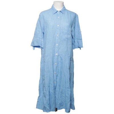 120% Lino, Blusenkleid, Größe: 46, Blau, Leinen, Einfarbig, Damen #x2C