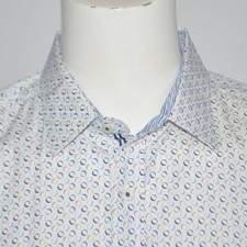 BUGATCHI Classic Fit 100 Cotton White Long Sleeve Casual Shirt Sz XL