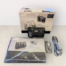 Samsung S630 6.0MP Digital Camera BLACK Includes Box Strap Cable CD Manual READ