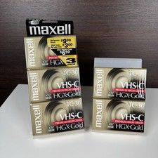 Maxell TC-30 VHS-C HGX-Gold Camcorder Videocasette - Lot of 5 - New