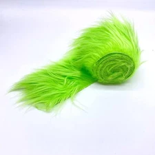 Lime green Faux Fur Fabric Sold By Ribbon Strips (60 " Wide) Pre Cut Fabric