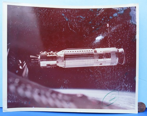 NASA PHOTO vtg Gemini AGENA Target Vehicle - Color 8 x 10! A Kodak Paper on back
