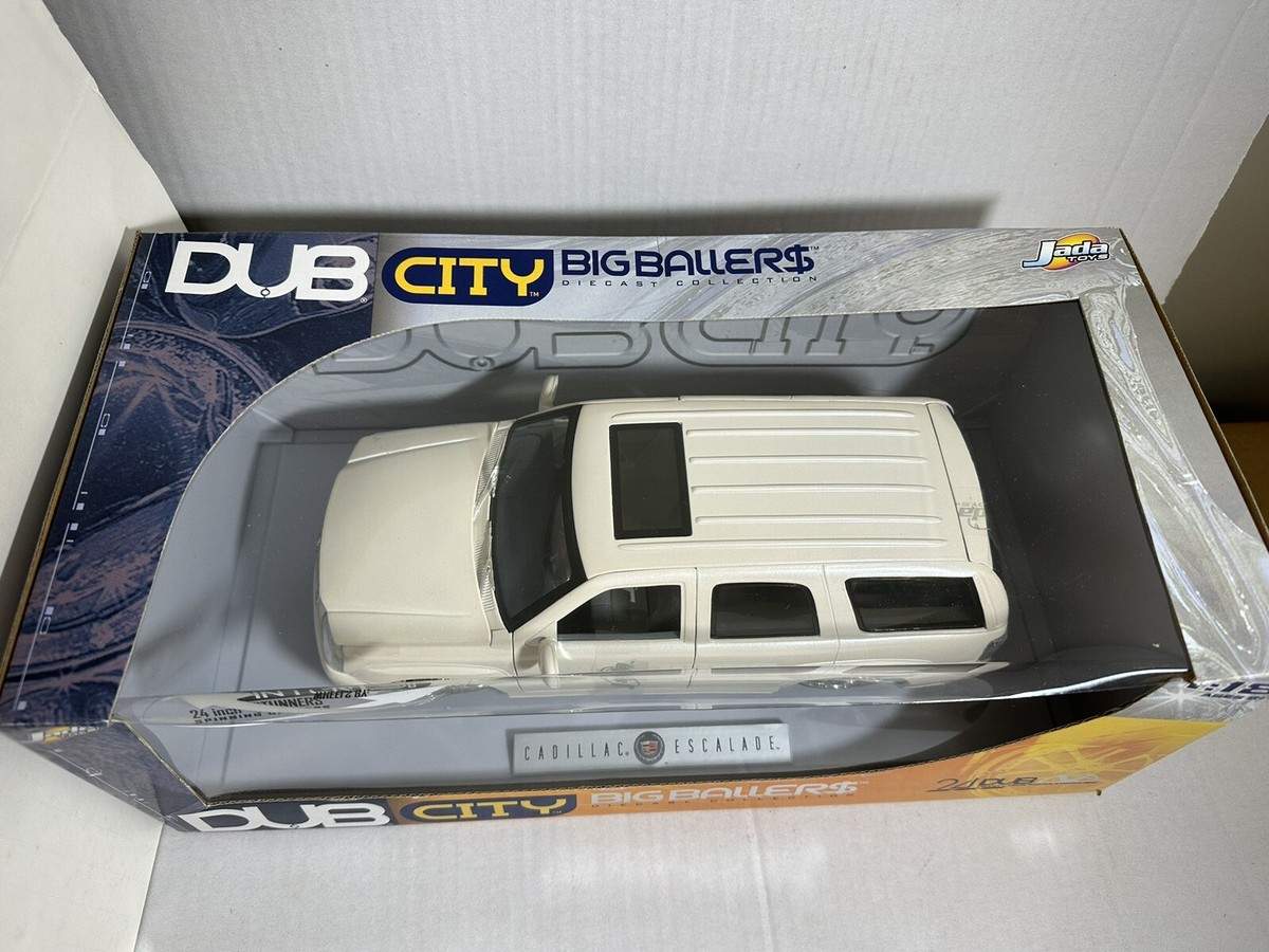 JADA TOYS DUB CITY 2002 CADILLAC ESCALADE WHITE 1:18 DIECAST MODEL