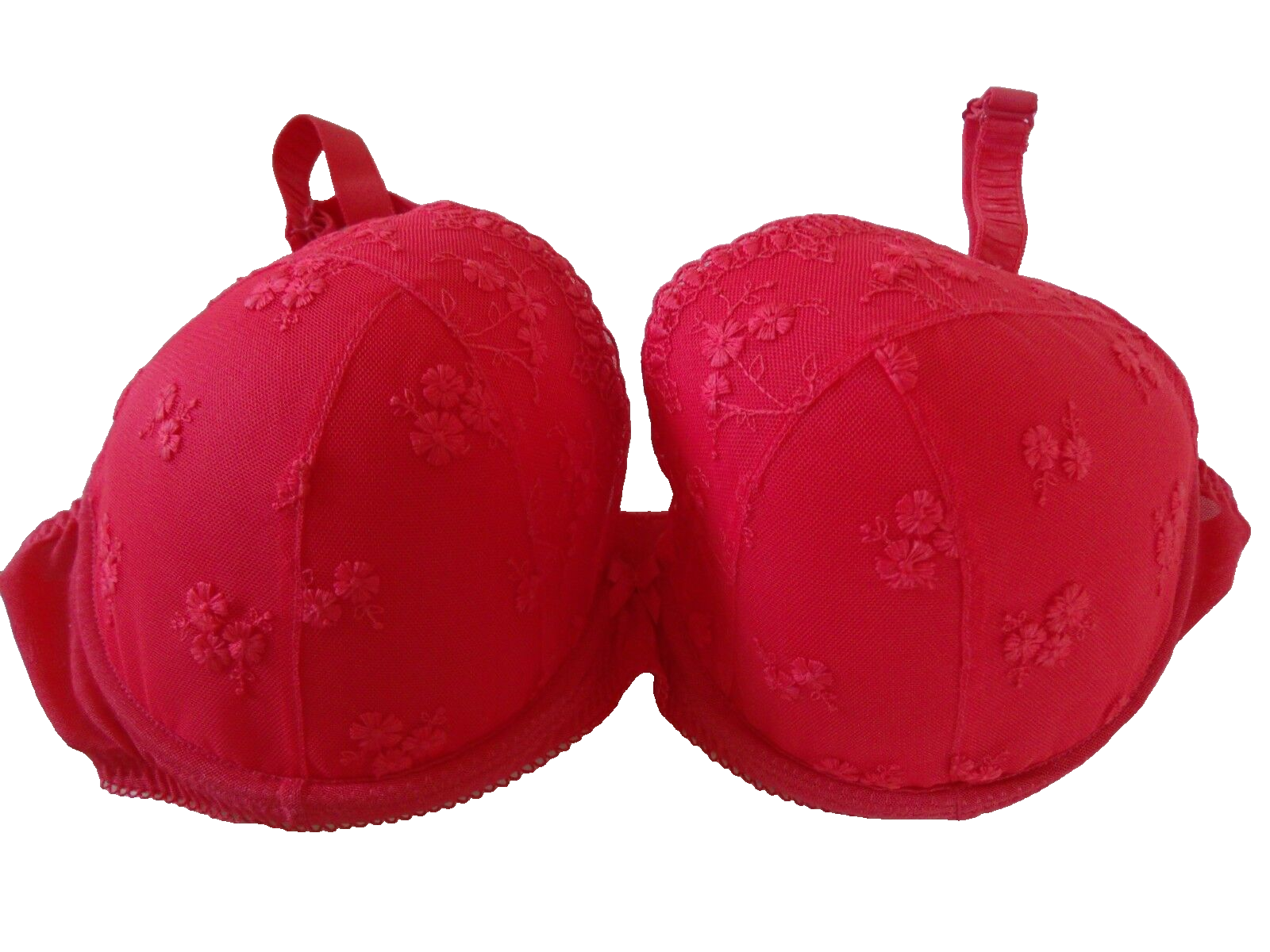 Marks & Spencer UK 36E Tomato Underwired Evenly Padded Embroidered Plunge Bra