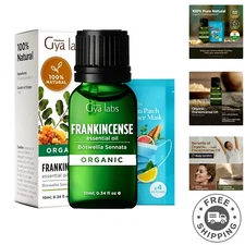 100% Pure Organic Frankincense Essential Oil - Calming, Skin Safe - 0.34 Fl Oz