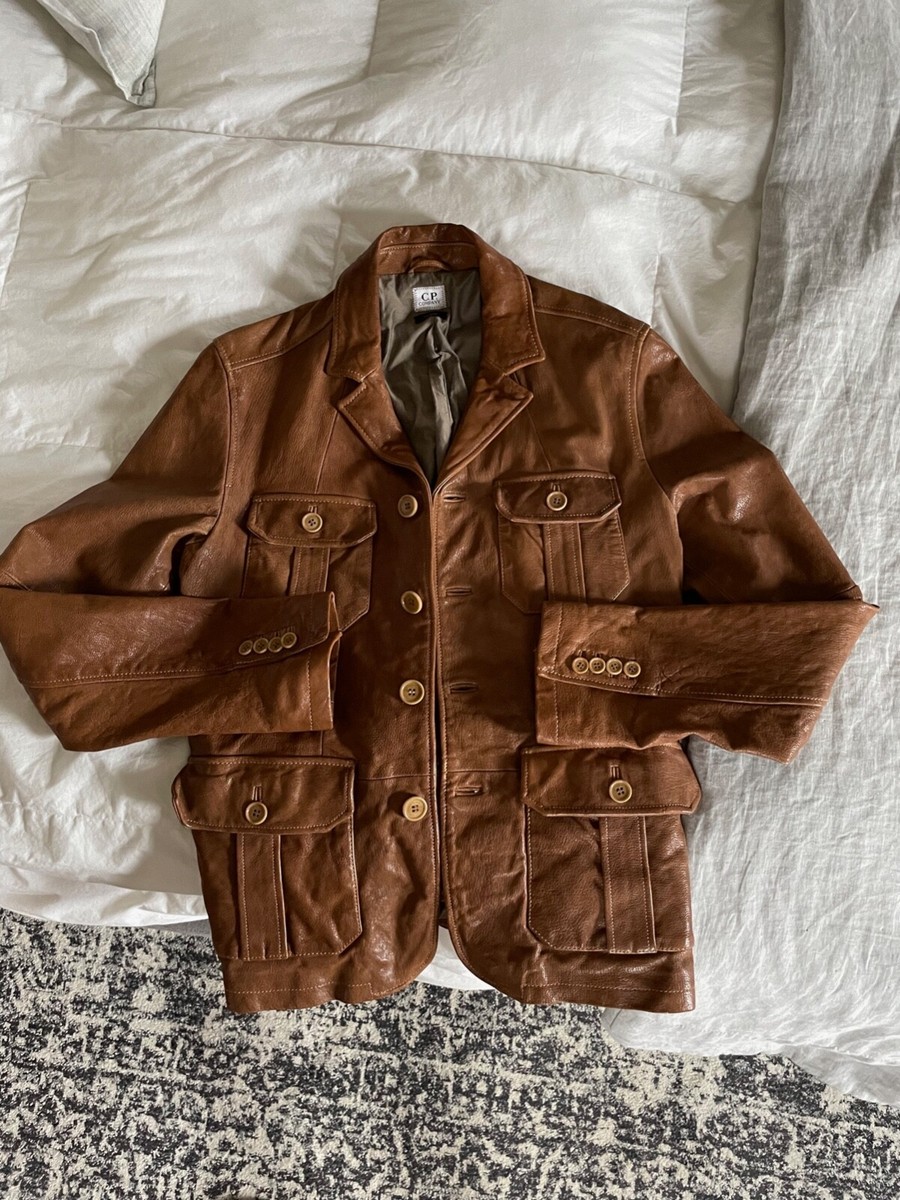 c p company mens leather jacket brown designer Italy | eBay