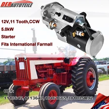 Gear Reduction Starter for International Farmall Harvester 1113642 12V, 11T, CCW