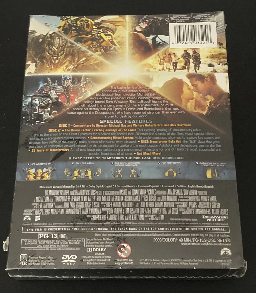 TRANSFORMERS - REVENGE OF THE FALLEN DVD 2-Discs Target Exclusive BUMBLEBEE OOP - Image 2 of 4