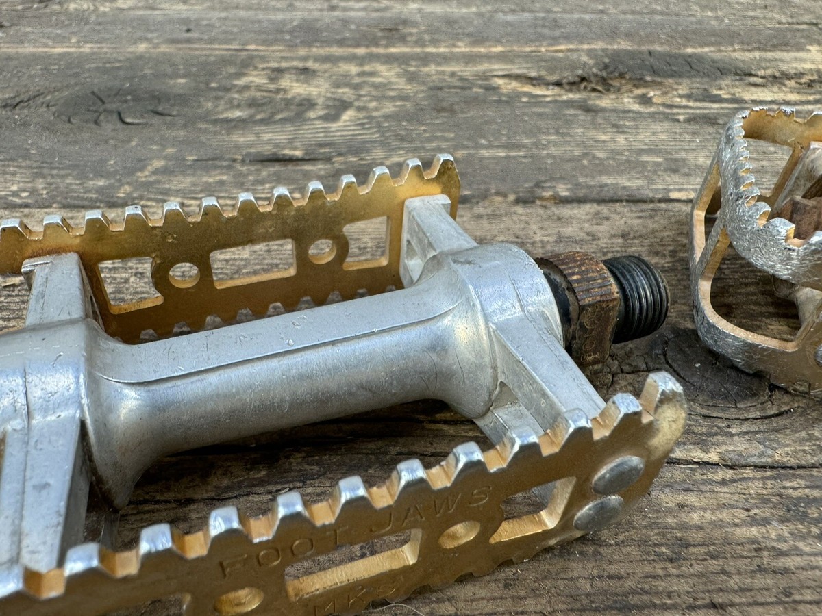 Mks Foot Jaws 9/16” Bmx Pedals Gold Vintage Old School | eBay