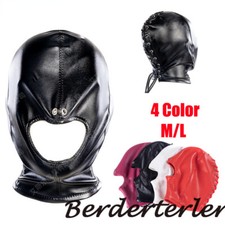 4 Colour pu Mask Soft Leather Open Mouth Hood Mask Fetishs Cosplay For Women Men