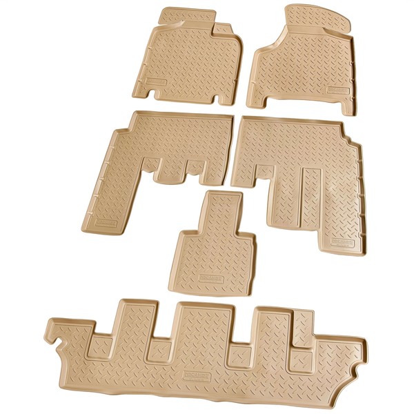 3D Gummi FußMatten FüR Dodge Caravan | BJ 2000-2007 | Beige Mit Rand-image