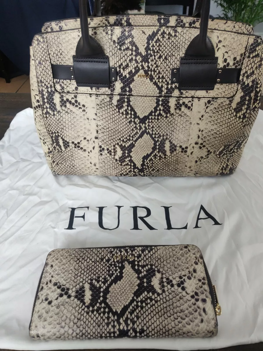 Furla Python Cream Purse Wallet
