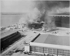 WW2  Photo Pearl Harbor Fire Ford Island 7 December 1941 WWII World War Two Navy