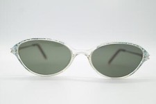 Vintage Menrad 16006 Transparent Blue Silver Oval Sunglasses NOS