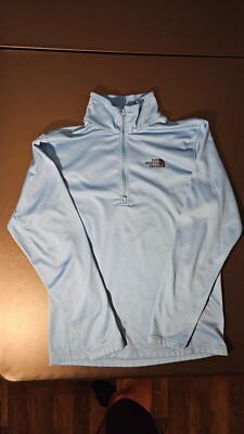 The North Face Tech Glacier 1/4 Zip Pullover Jacket Mens M Baby Blue