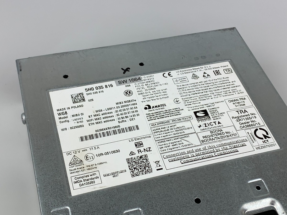 Volkswagen Golf mk8 GPS NAVI Bluetooth DAB MIB3 Main Head Unit  