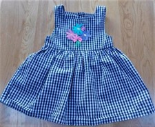 Vintage Girls HEALTHTEX Black/Floral Gingham Dress Size 2T