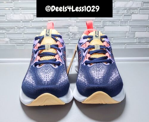Asics Gel-Cumulus 25 Running Womens Size 7.5B Midnight Navy Papaya 1012B441-400