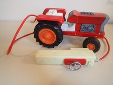tracteur tôle année 70 télécommande 28 cm ancien jouet collector vintage