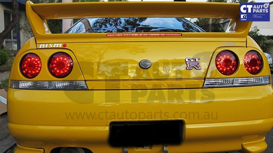 Smoke Red LED Tail Lights for 95-98 Nissan Skyline R33 GTR GTST RB26 taillights - image 3 of 4