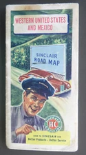 1947 Western United States Mexico road map Sinclair gas oil route 66