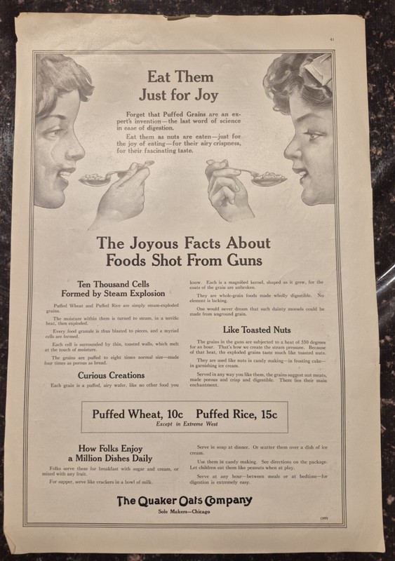 Quaker Oats 3 print ads The Ladies Home Journal Life 1907-1954