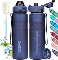 Trinkflasche Bpa-Frei 1L Sport Auslaufsicher Groß Blau Fitnessstudio