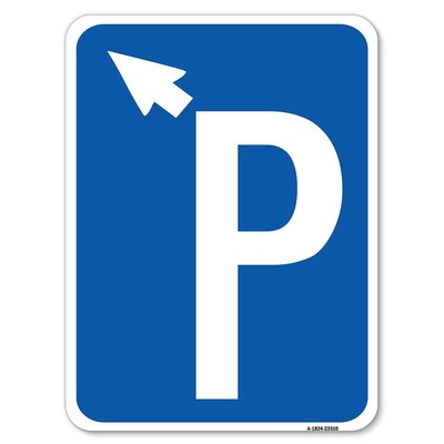 P Symbol (with Up Arrow Pointing Left) | 18'' X 24'' Heavy-Gauge Aluminum Rust
