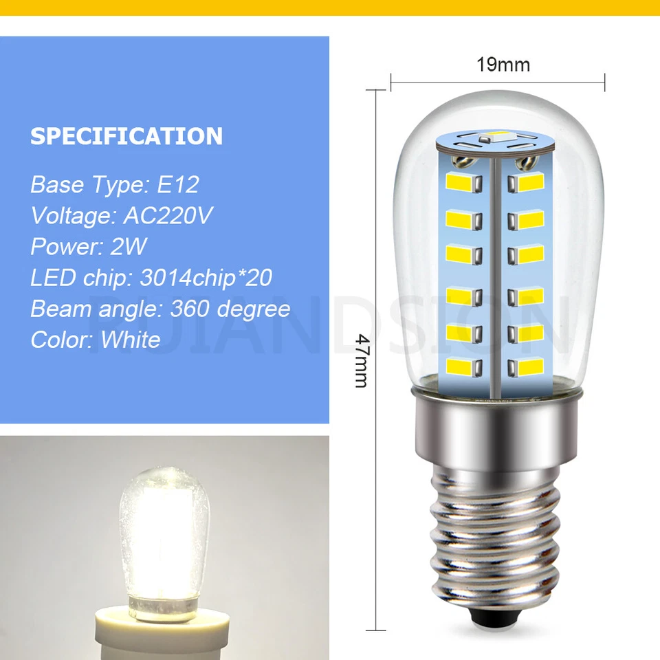 E12 3014 20 Spirale LED Lampadario Luce del Camino Luce 110V/220V Bianco - Immagine 3 di 4