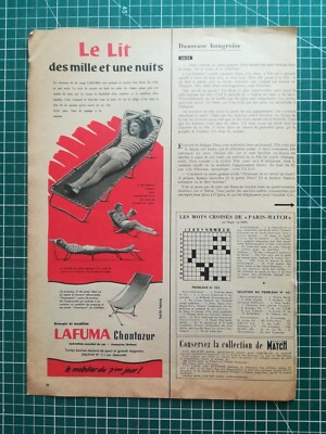467 alte Werbung um 1950 Bett Lafuma Chantazur Rücken Socken GEF