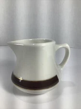 Vintage~ Homer Laughlin China®️ 5oz Banquet Style Creamer~ Ivory, Brown & Gold