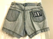 Vintage DKNY Women s Denim Blue Faded Jean Shorts Size 6 DKNY Patch
