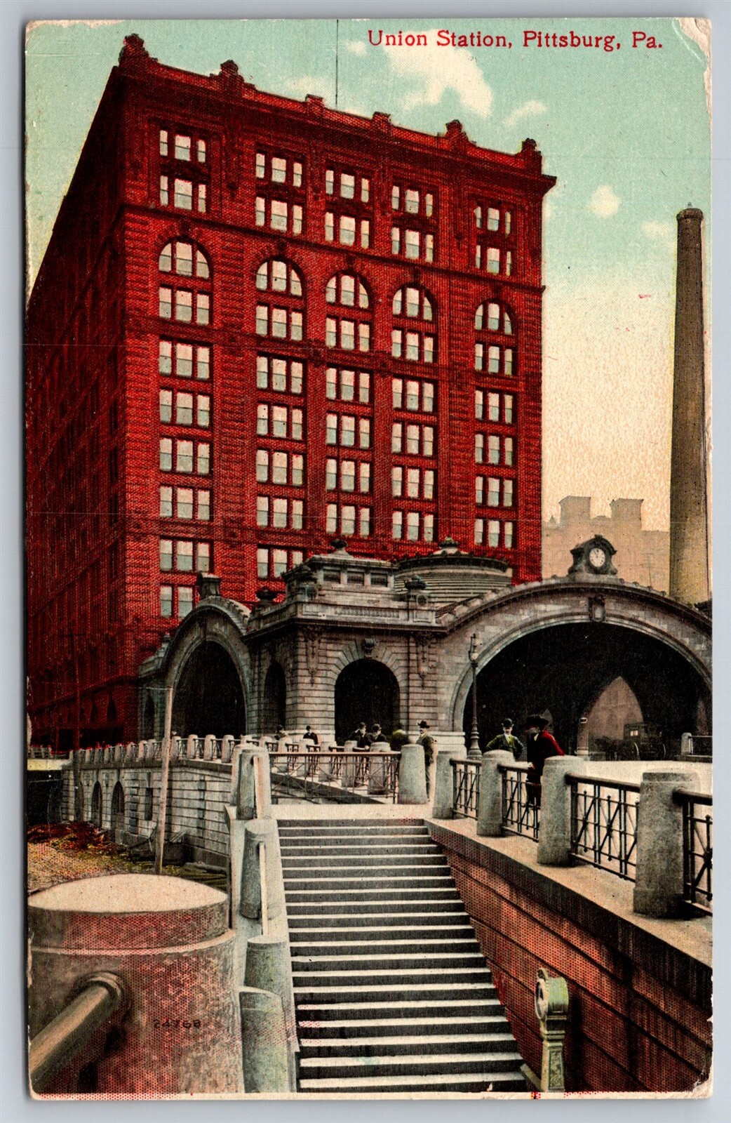 Union Station Terminal Depot Travel Hub Pittsburg PA C1910's Postcard K10