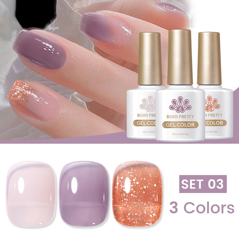 BORN PRETTY Jelly Nude Gel Nagellack 10ml Translucent Soak Off UV Nagellacke - Bild 145 von 157