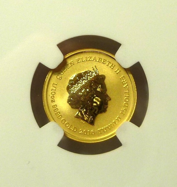 2016 P Tuvalu Gold 1/10oz $15 Pearl Harbor 75th Anniversary NGC