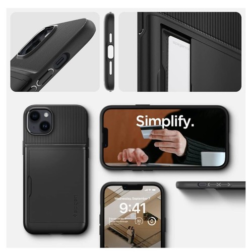 Spigen Slim Armor iPhone 14 Case with Card Holder - Photo 6 sur 9