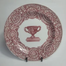 Spode Archive Collection Cranberry Warwick Vase Dinner Plate 10 1/2 Inches