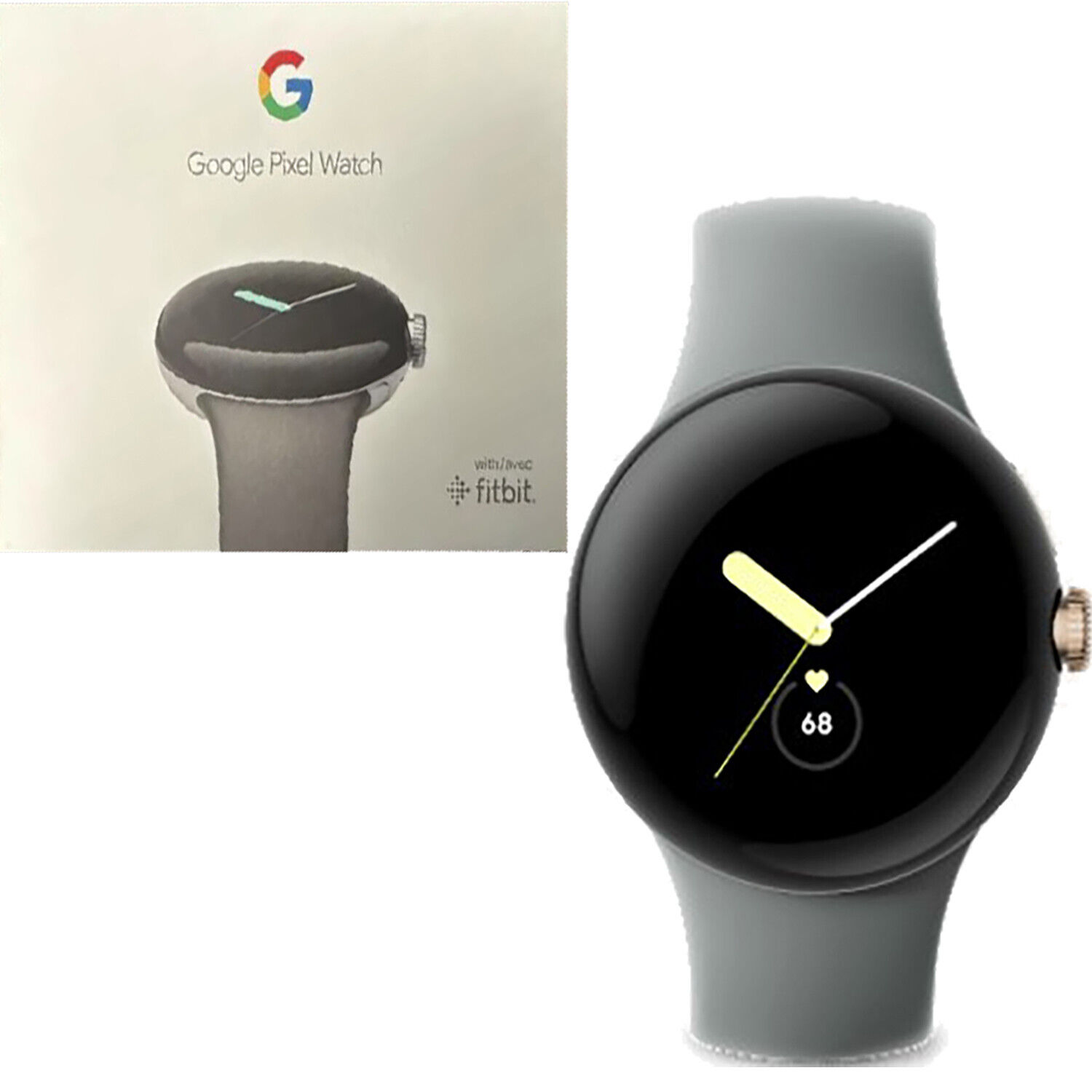 Google Pixel Watch Champagne Gold ケース / Hazel アクティブ バンド