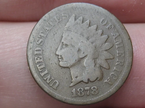 1878 Indian Head Cent Penny- Chocolate Brown, Good/VG Details