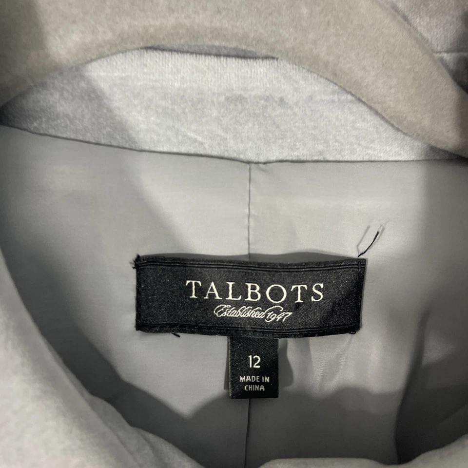 Talbots Gray Velvet Utility Jacket Womens Size 12 Career Quiet Luxury Minimalist - Image 4 of 4